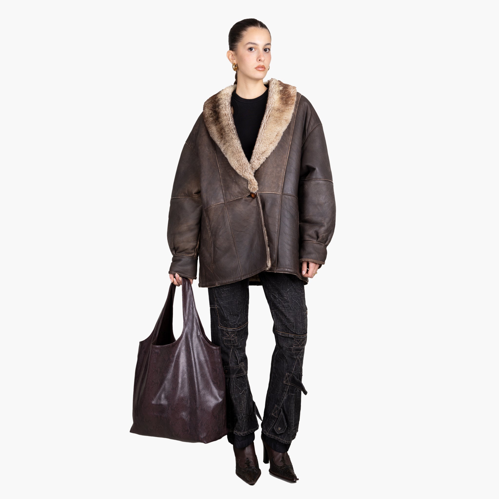 Shearling Giubbotto Montone Scamosciato Matilde Giacca Donna