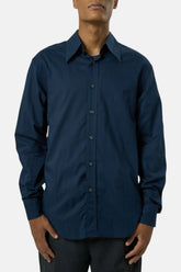 Dolce & Gabbana Camicia blu navy uomo vintage second hand, fronte