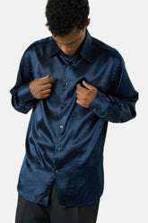 Versace Camicia blu navy uomo vintage second hand, fronte