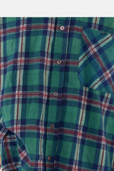 Camicia flanella vintage green blue red, vista frontale