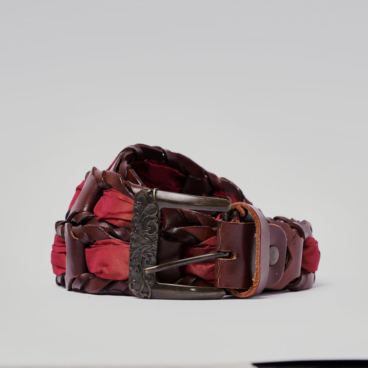 Cintura Intrecciata In Pelle