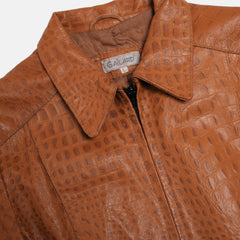 Giacca In Pelle - Effetto Coccodrillo