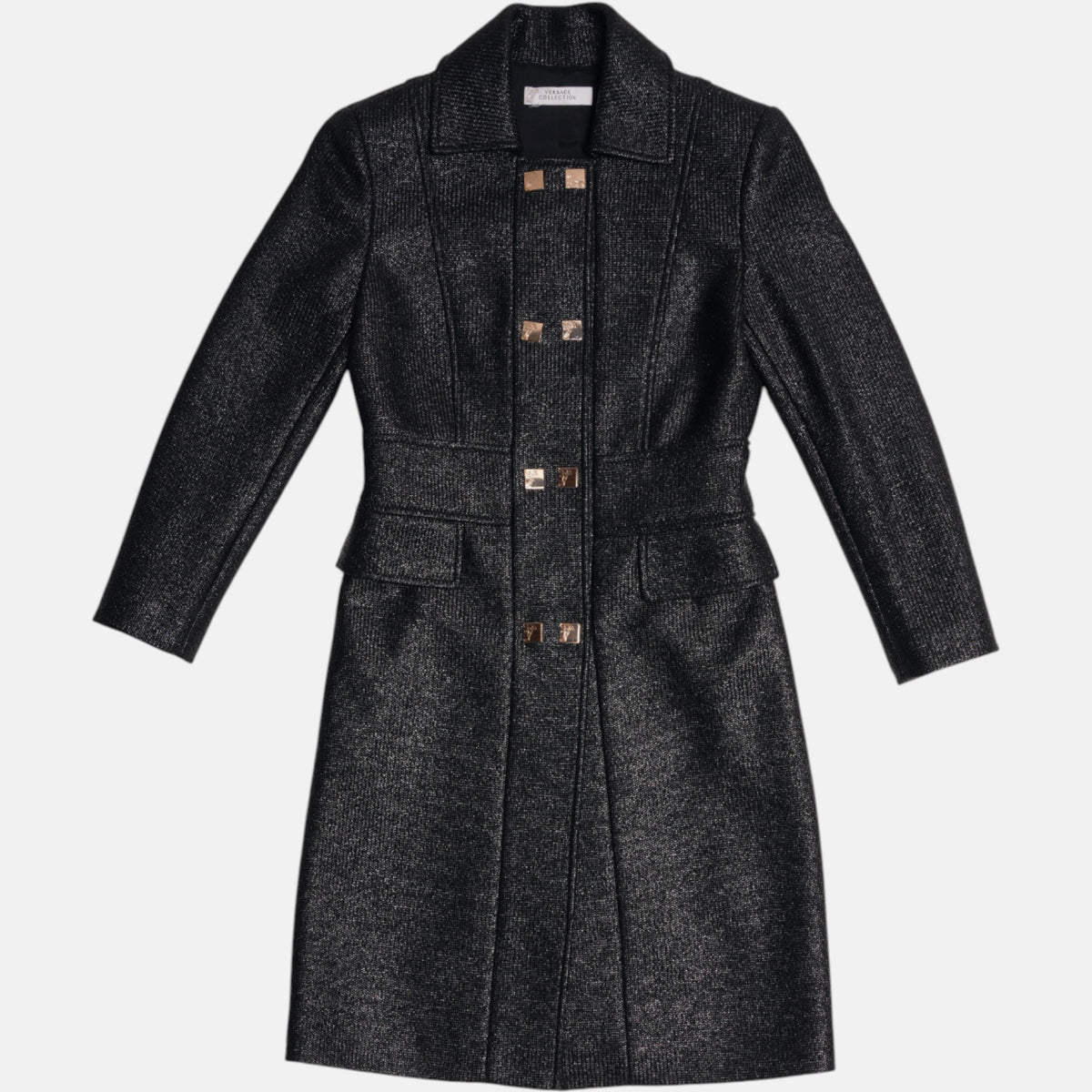 Cappotto Versace effetto lurex