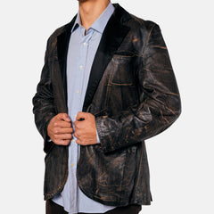 Giacca vera pelle degradè E-Play – Made in Italy