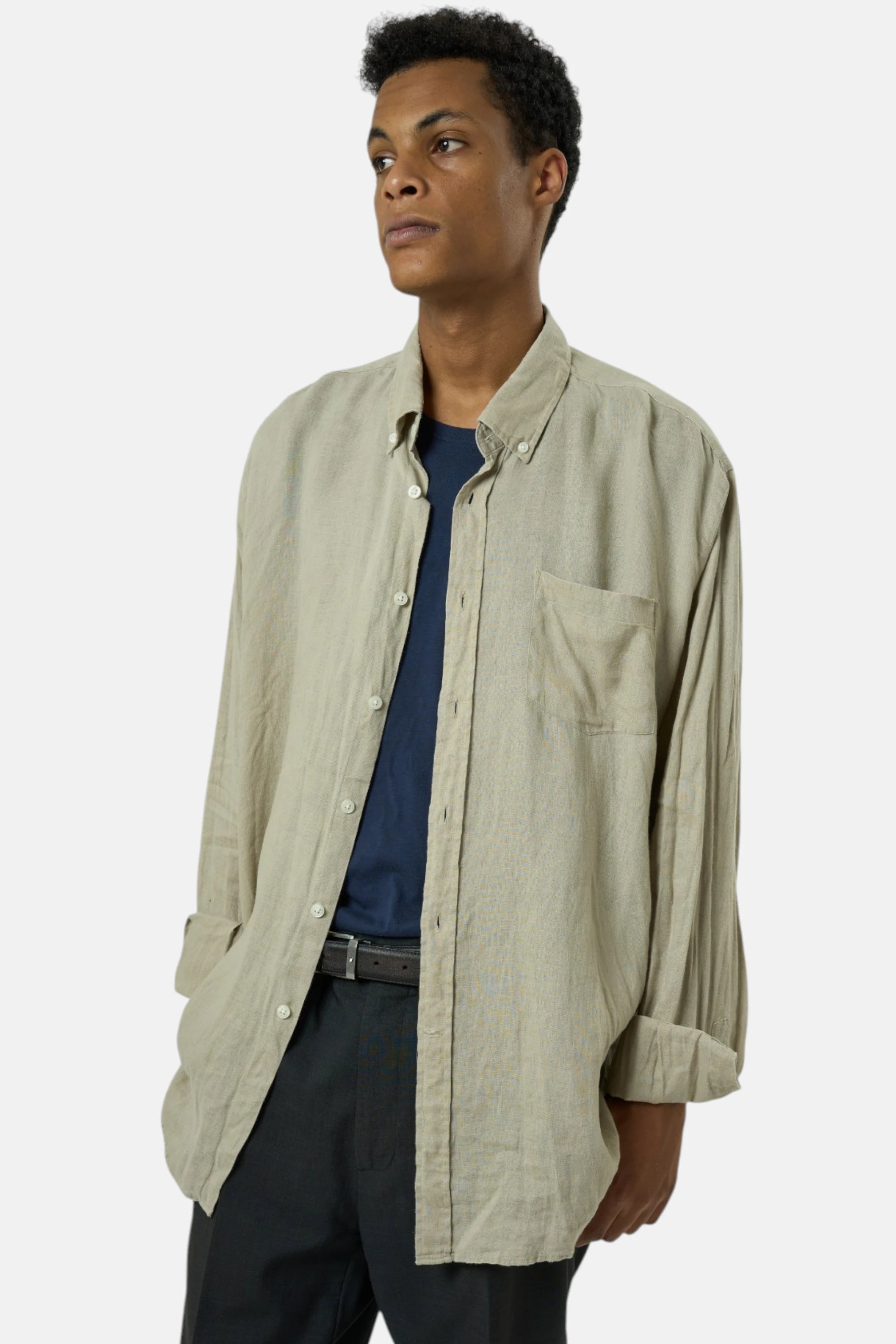 D'Altieri Camicia beige uomo vintage second hand, fronte