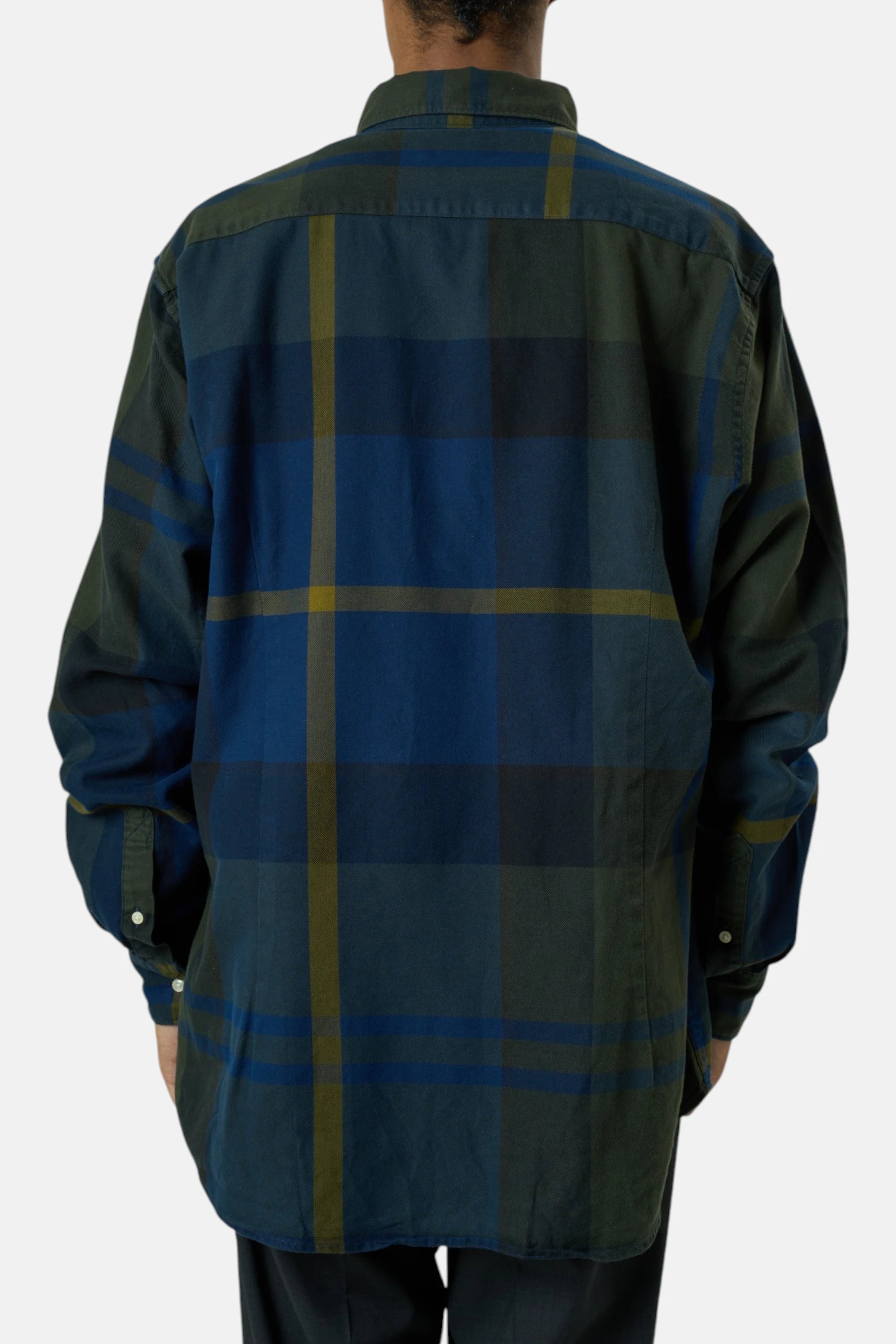 Barbour Camicia blu/verde uomo vintage second hand, retro