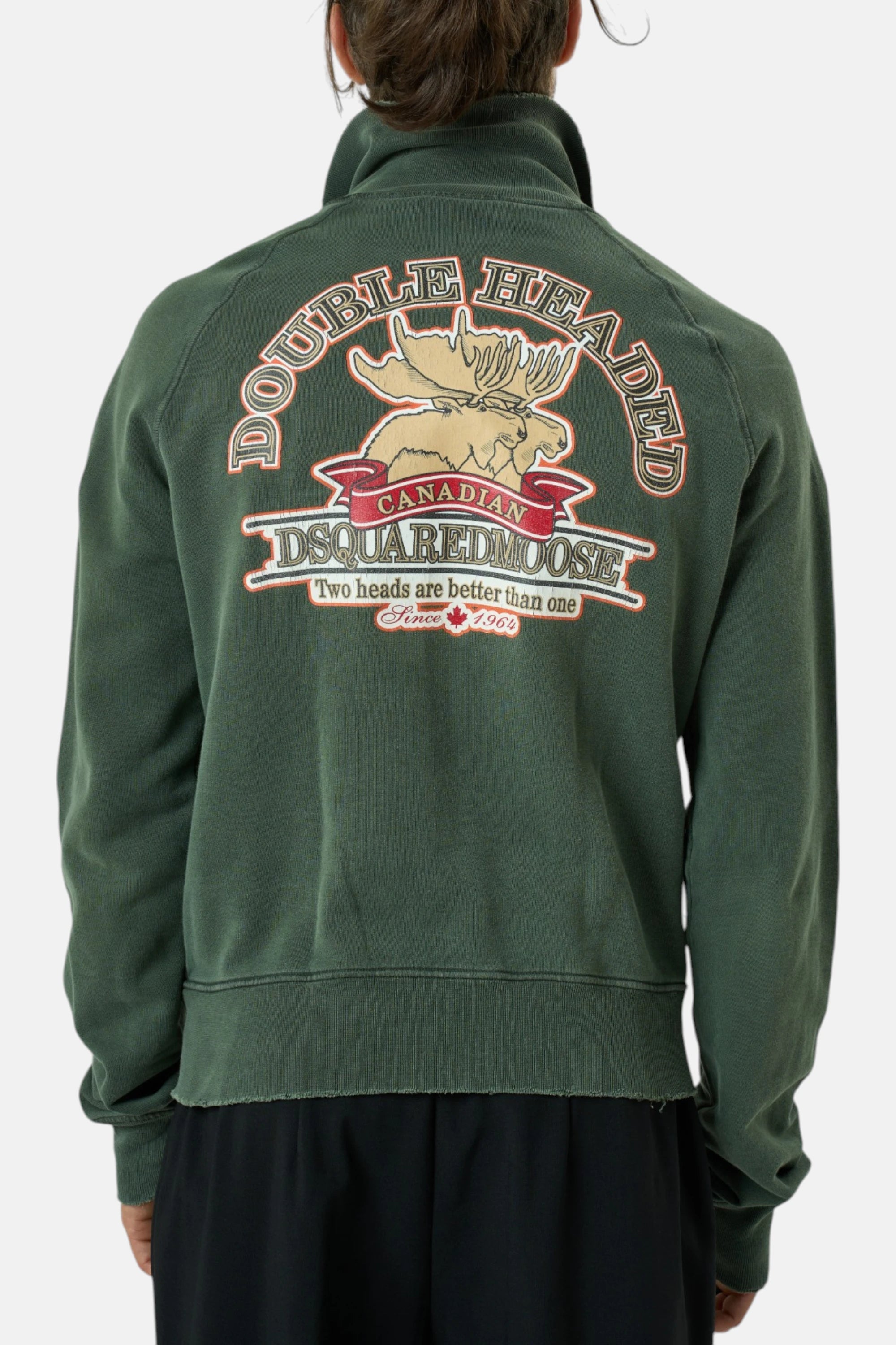 Dsquared2 Felpa verde uomo vintage second hand, dettaglio