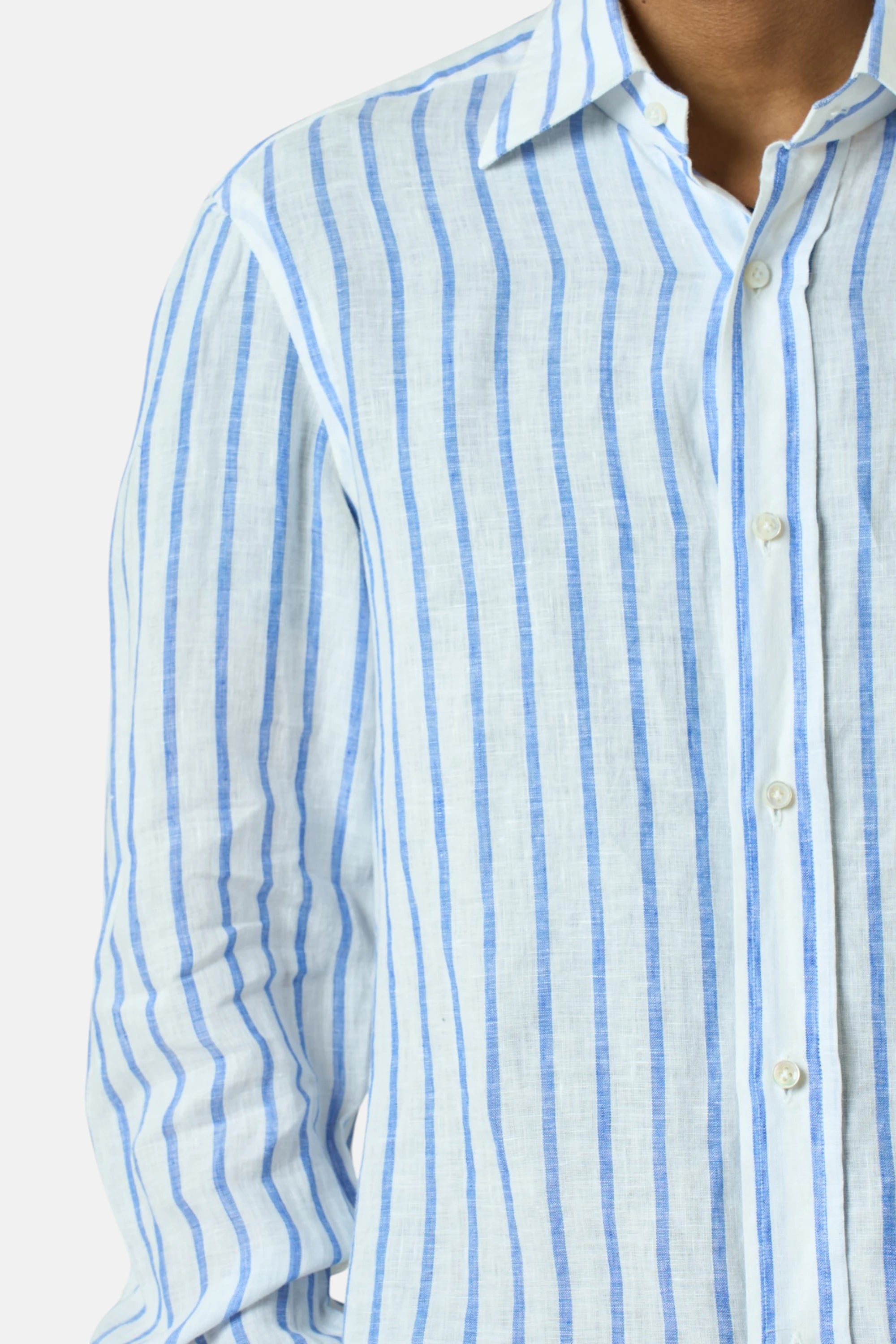 Barba Camicia bianco/blu uomo vintage second hand, retro