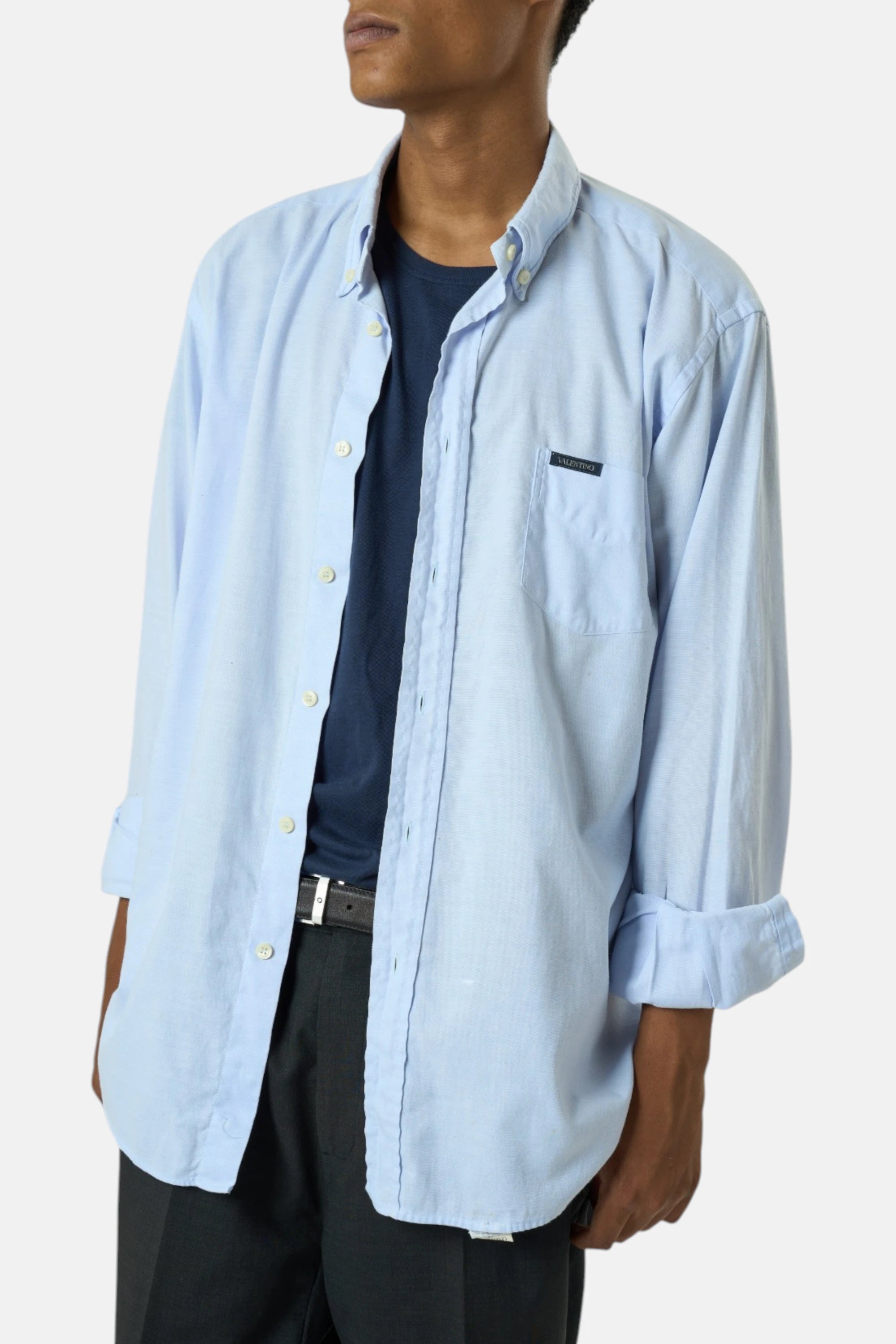 Valentino Camicia celeste uomo vintage second hand, fronte