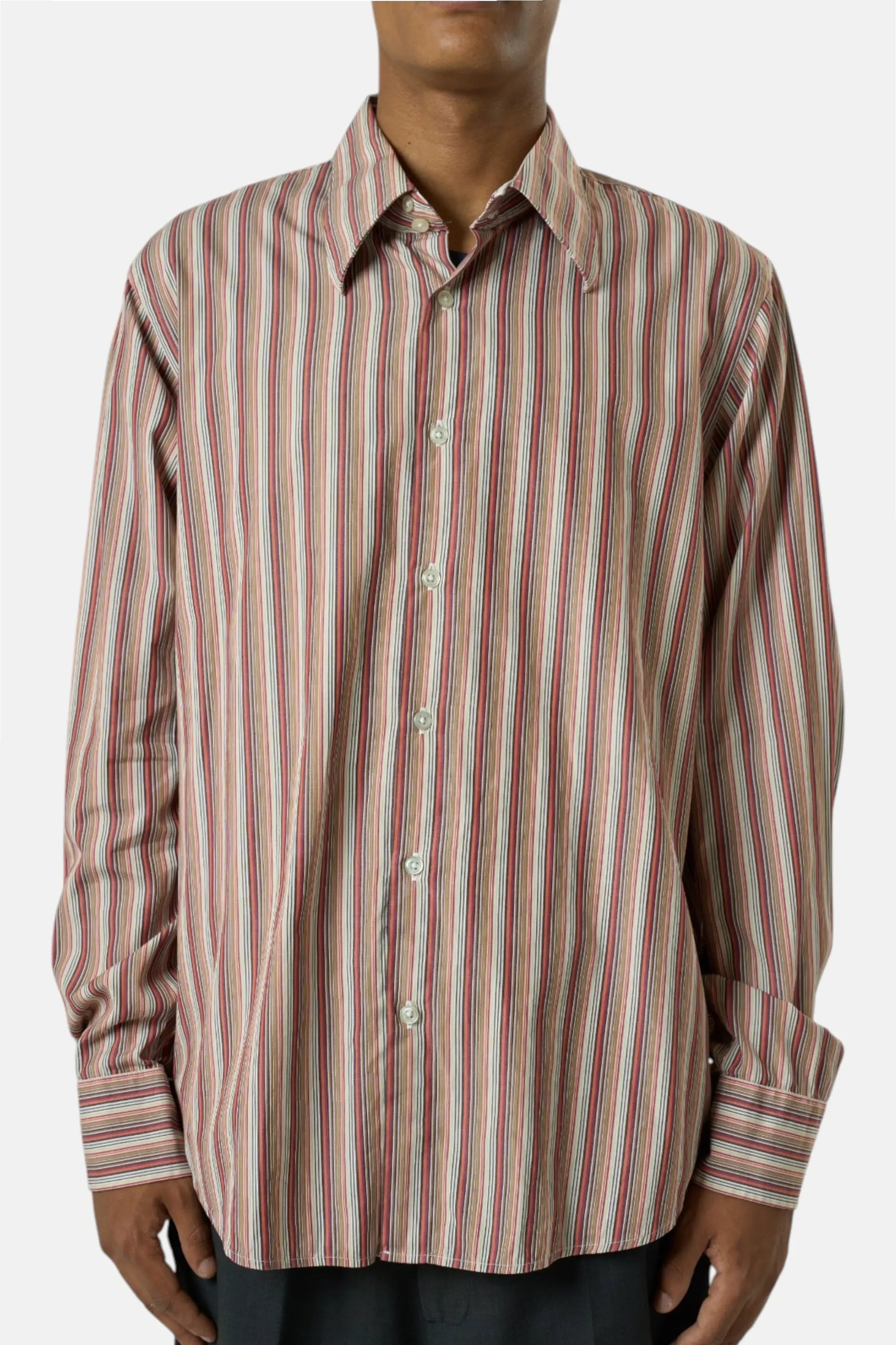Hugo Boss Camicia rosso fantasia uomo vintage second hand, fronte