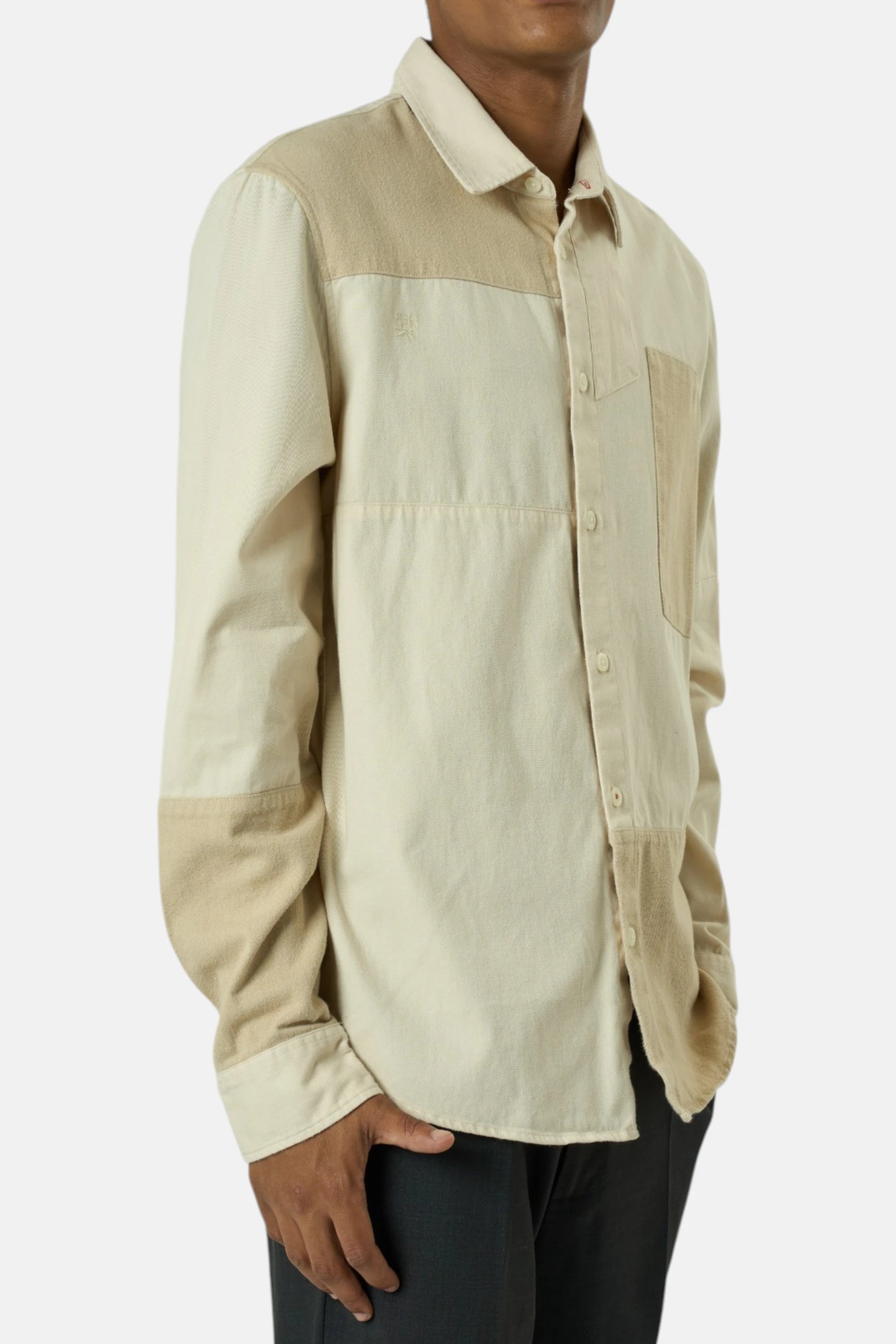 Desigual Camicia beige uomo vintage second hand, fronte