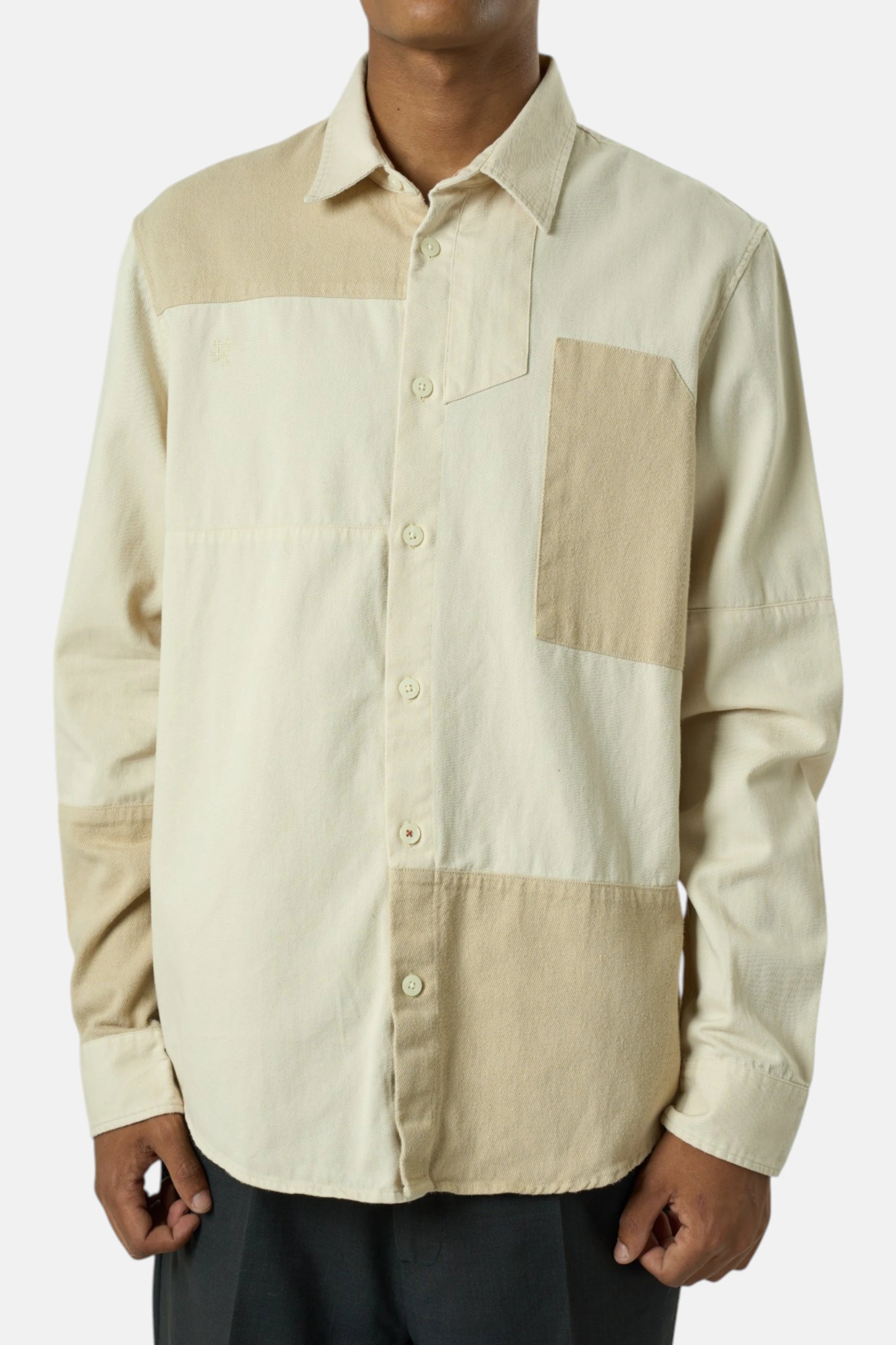 Desigual Camicia beige uomo vintage second hand, dettaglio