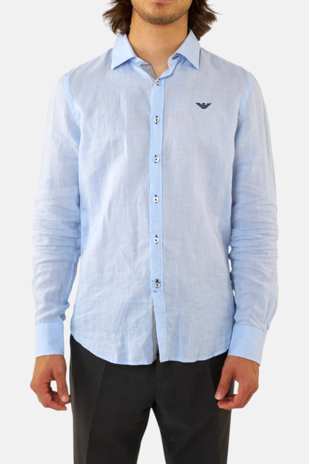 Armani Jeans camicia celeste, vista frontale