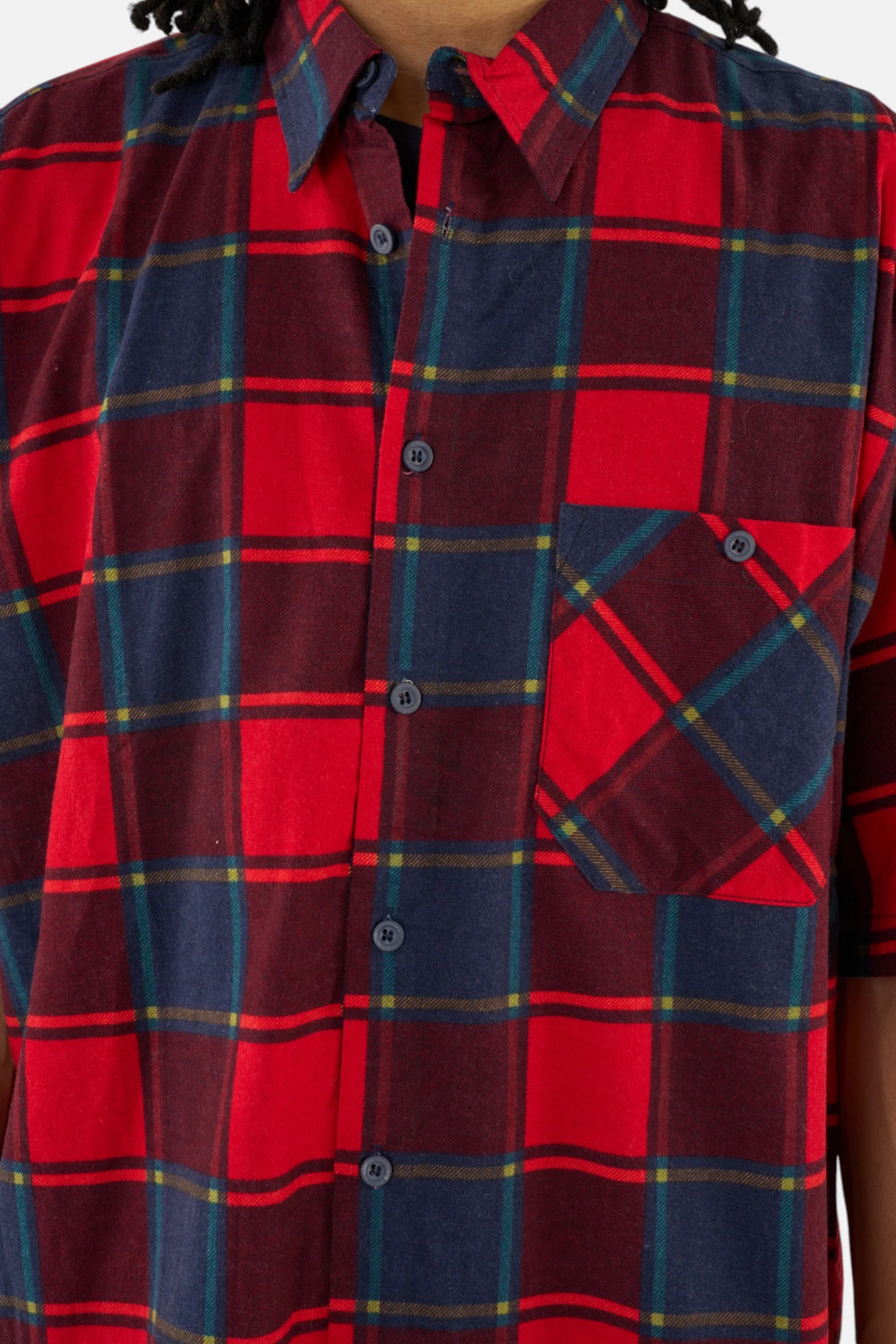 Camicia flanella vintage red blue, vista posteriore