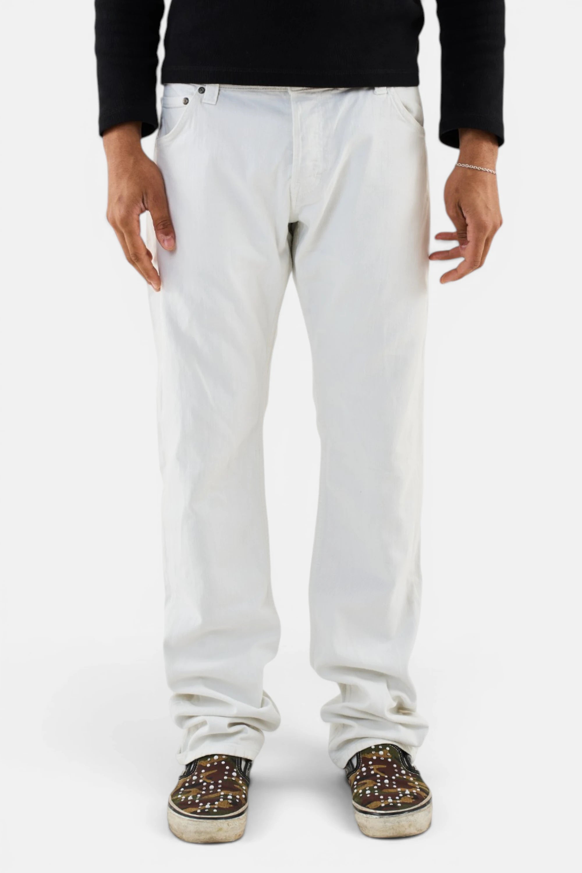Denim Lee white, vista frontale