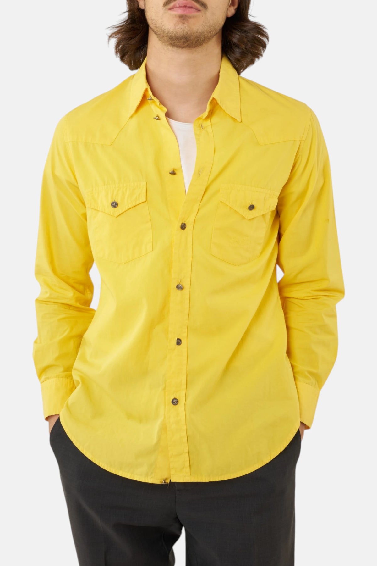 Trussardi Jeans camicia yellow, vista frontale