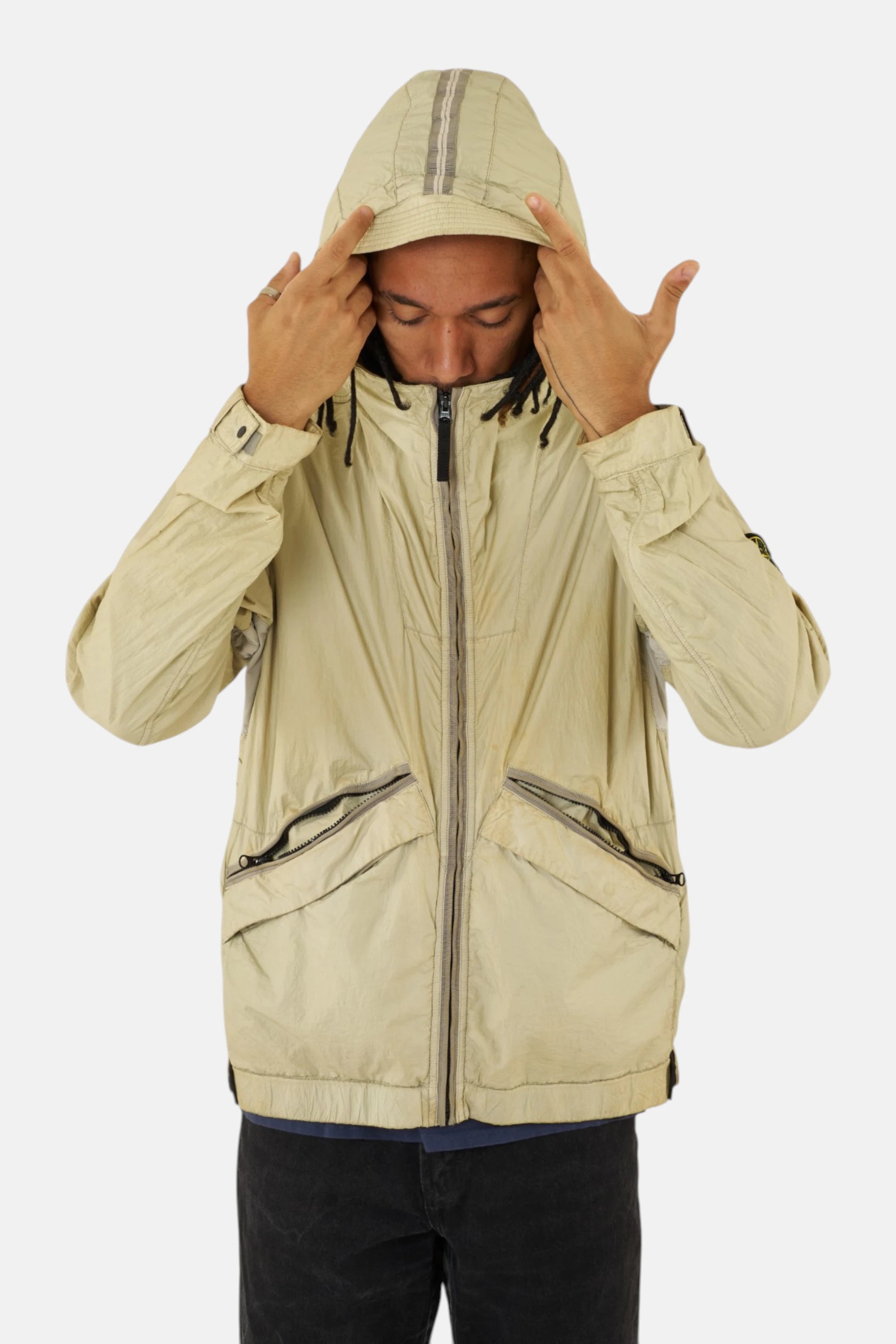 Stone Island Membrana Jacket beige/green, vista frontale