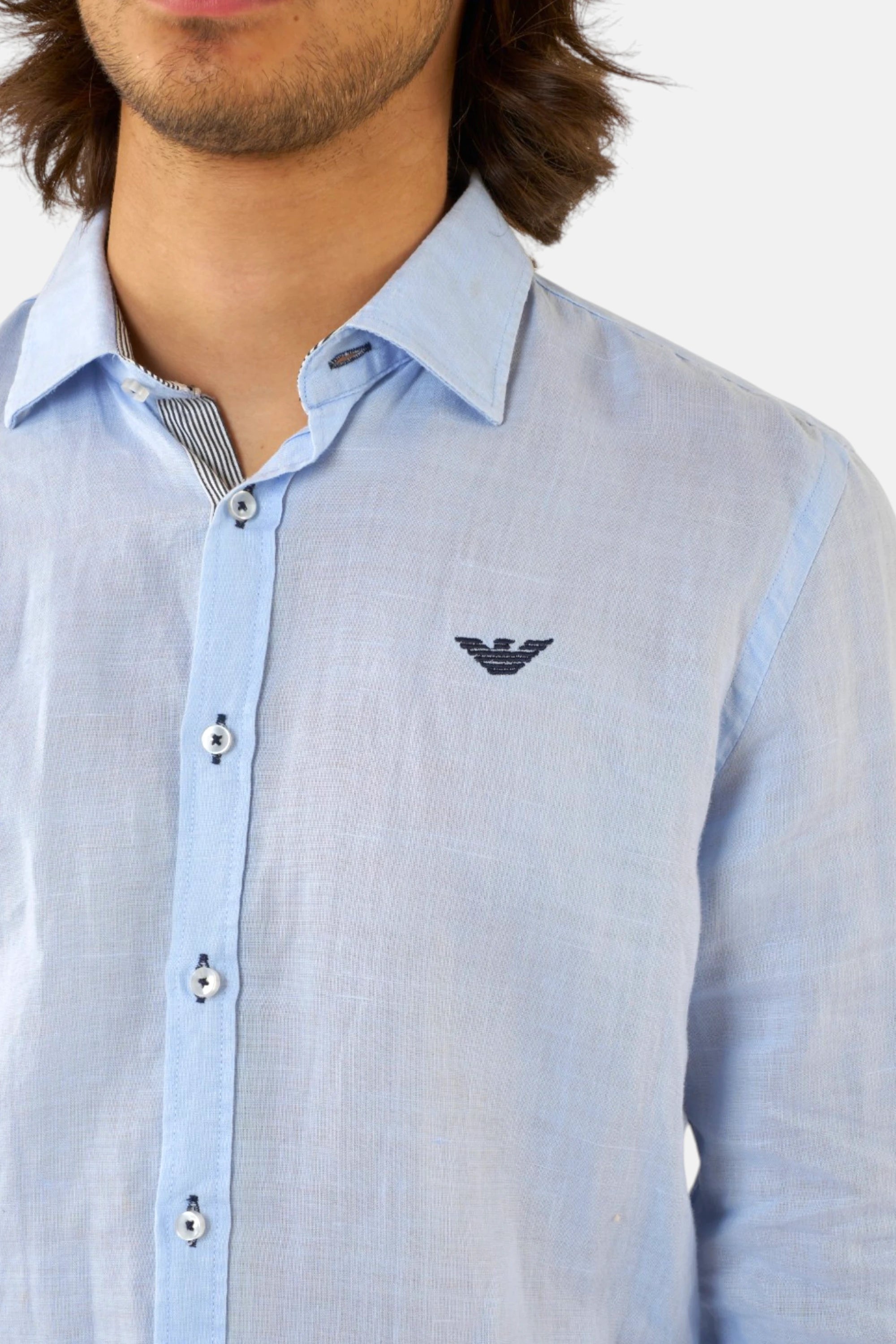 Armani Jeans camicia celeste, vista posteriore