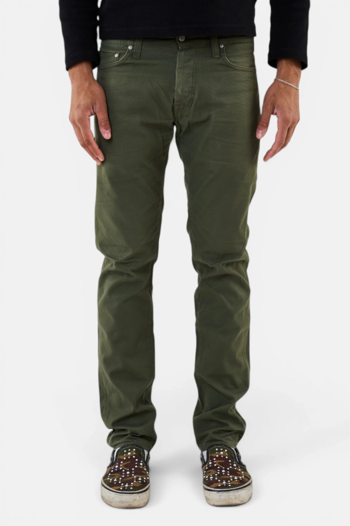 Pantaloni Carhartt verde, vista frontale