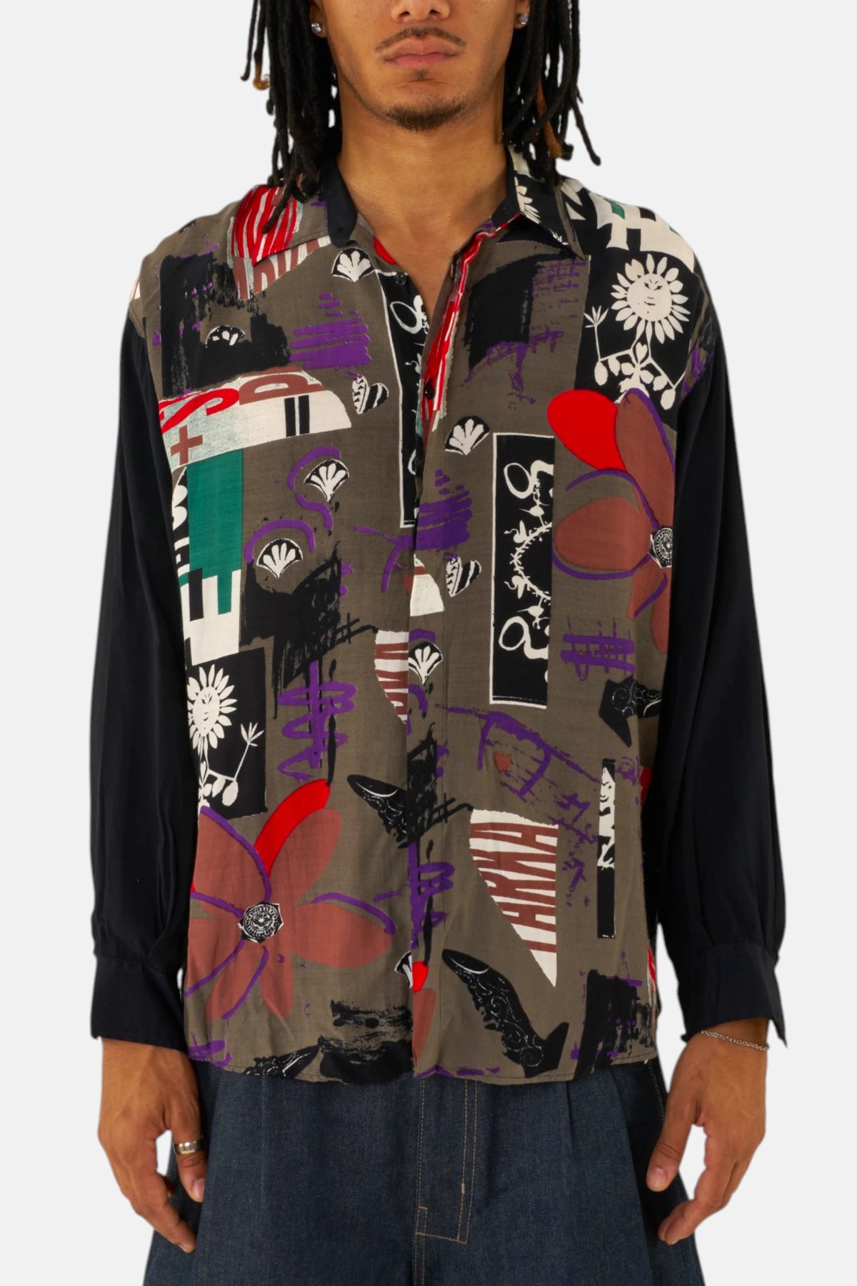 Yashi Yamamuri camicia multi black, vista frontale