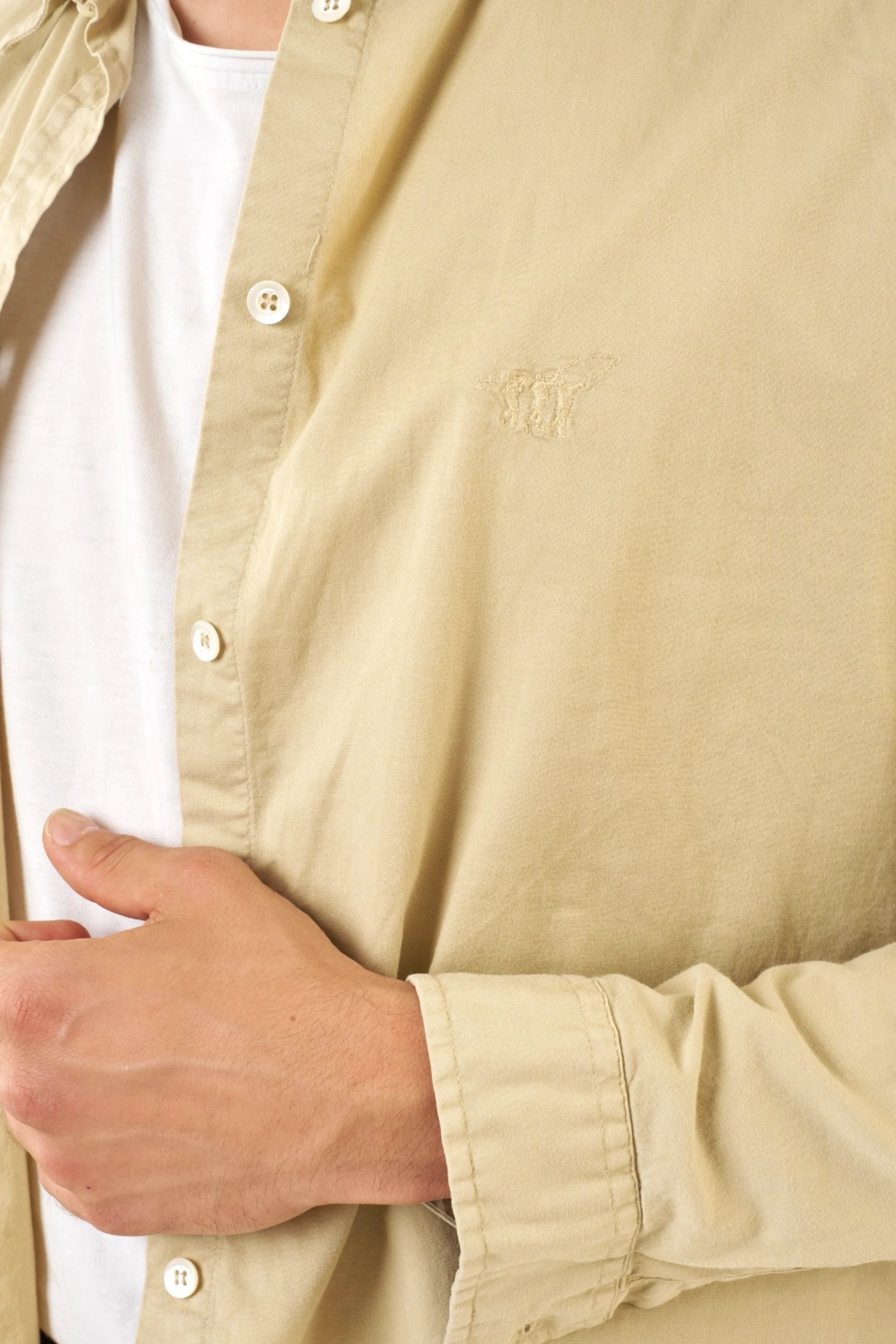 Henri Cotton camicia beige, vista posteriore