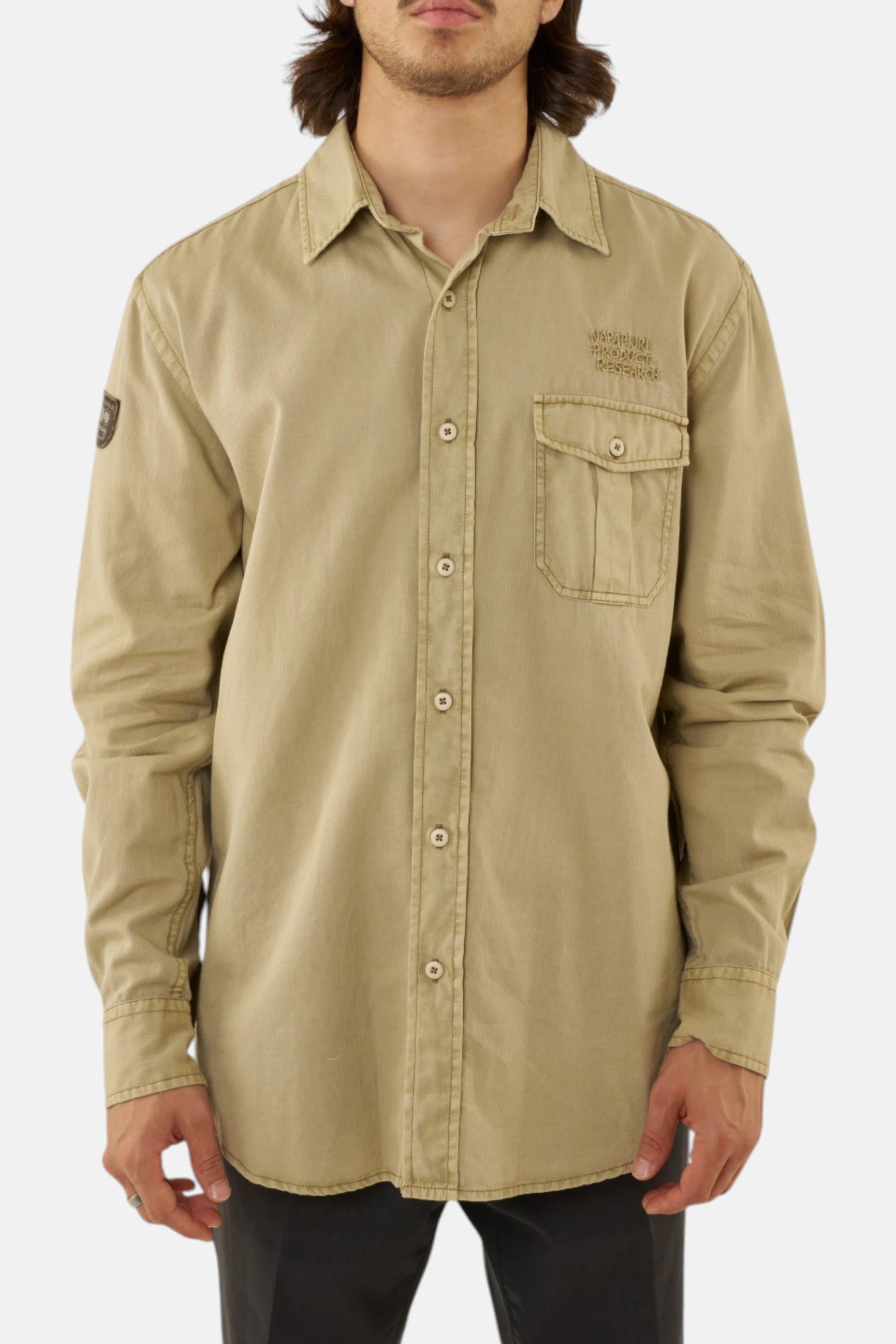 Napapijri camicia safari beige, vista frontale