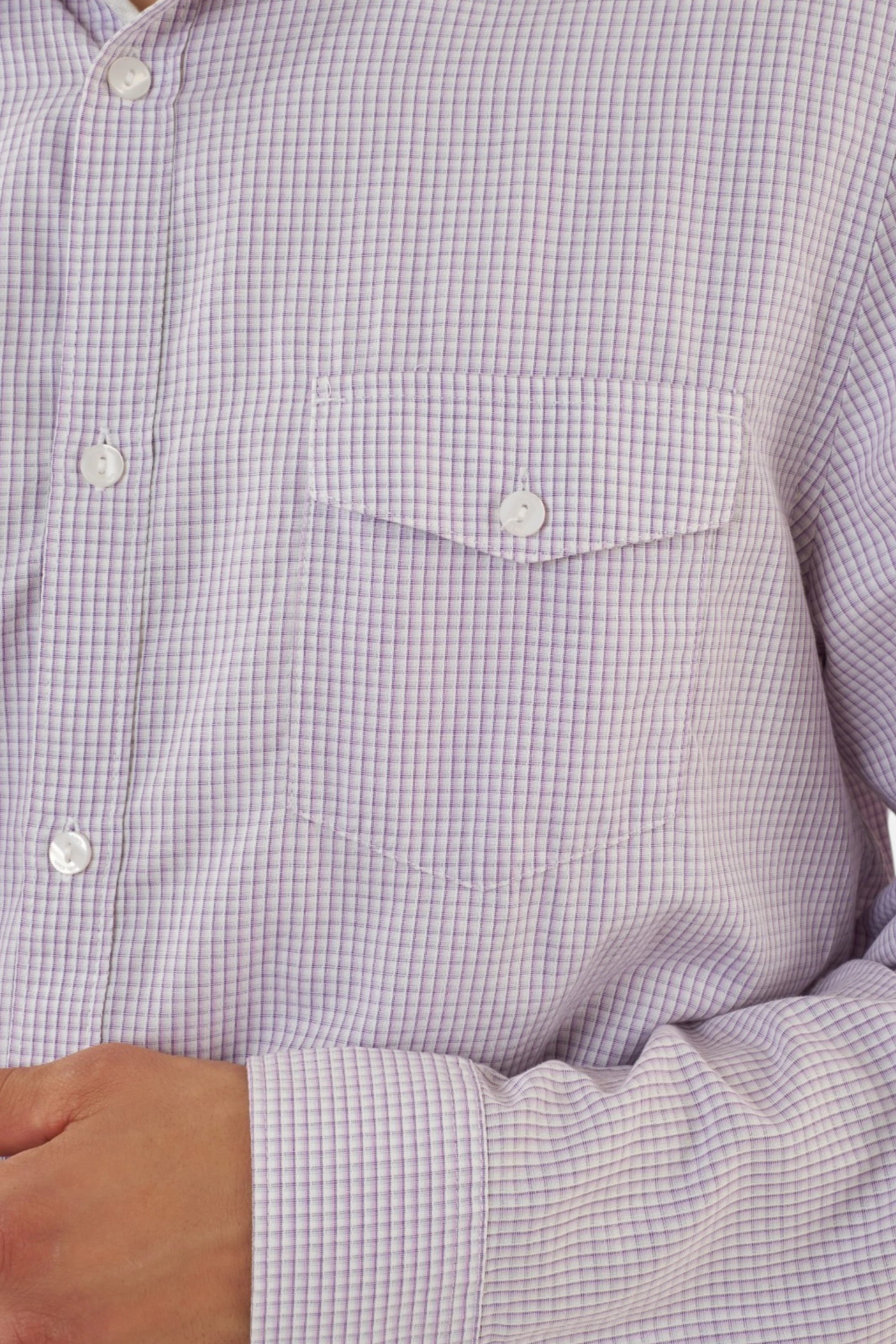 Calvin Klein camicia bianco violetto, vista posteriore