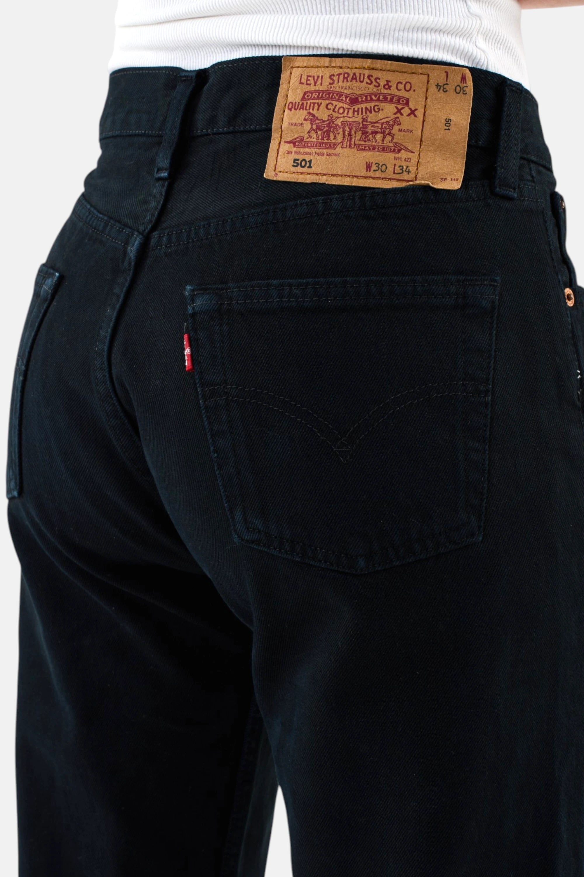 Jeans Levi's 501 nero, dettaglio