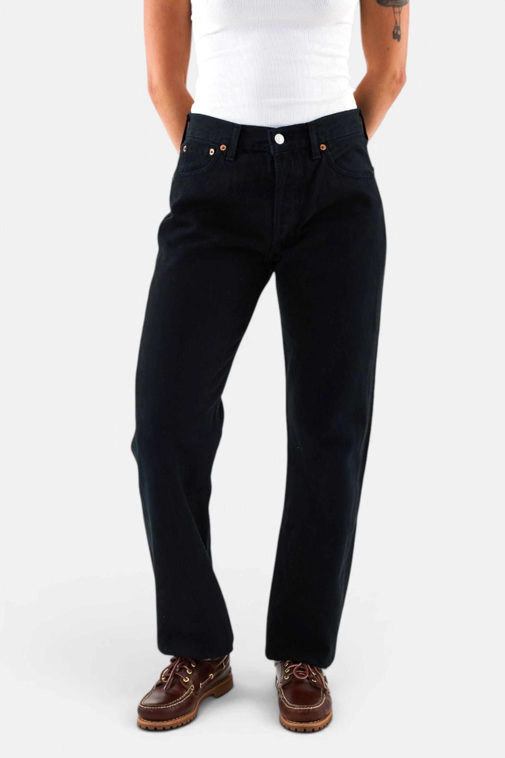 Jeans Levi's 501 nero donna, vista frontale