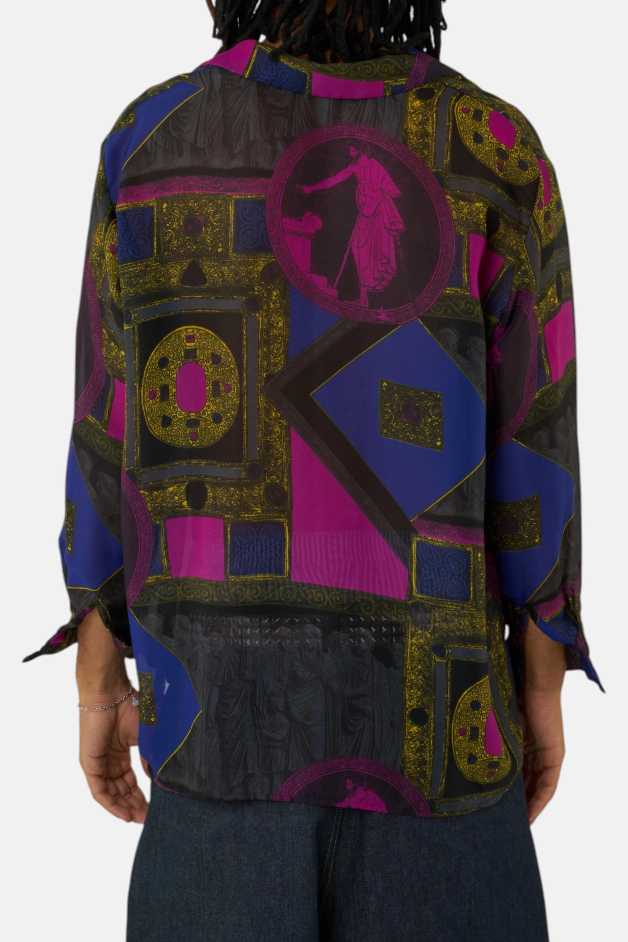 Gianni Versace camicia seta multicolor, vista posteriore