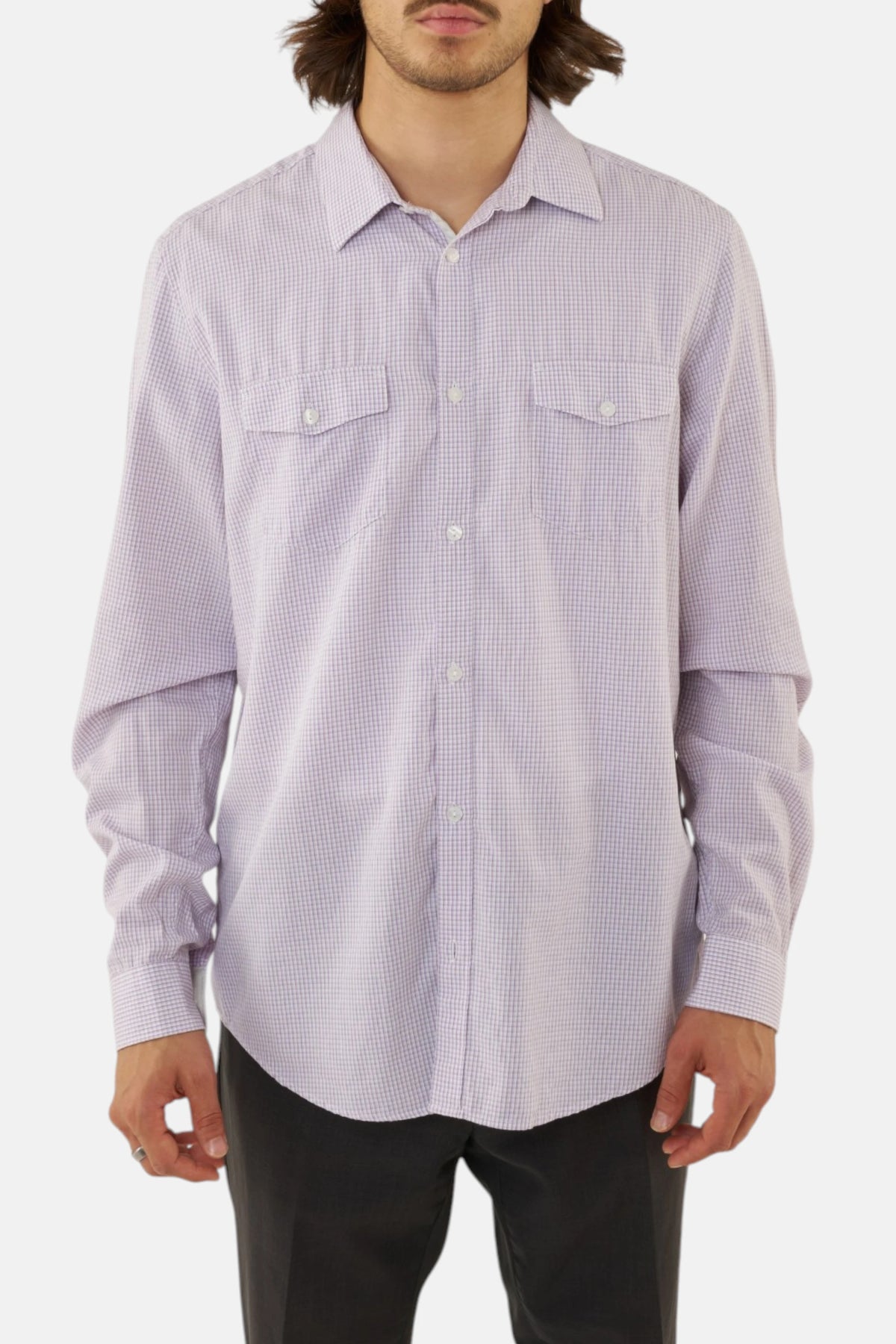 Calvin Klein camicia bianco violetto, vista frontale
