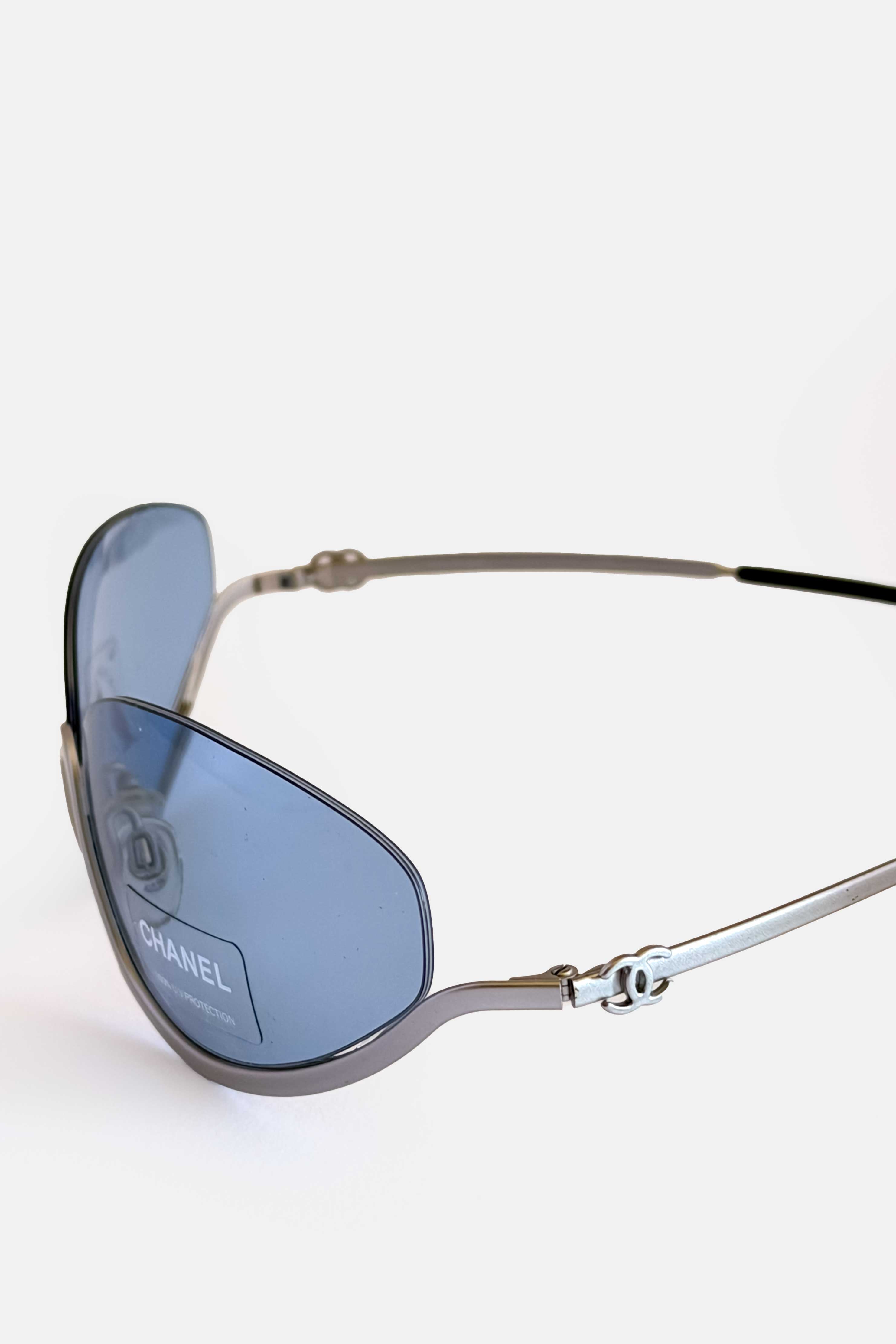 Chanel Occhiali Light Blue Grey laterale