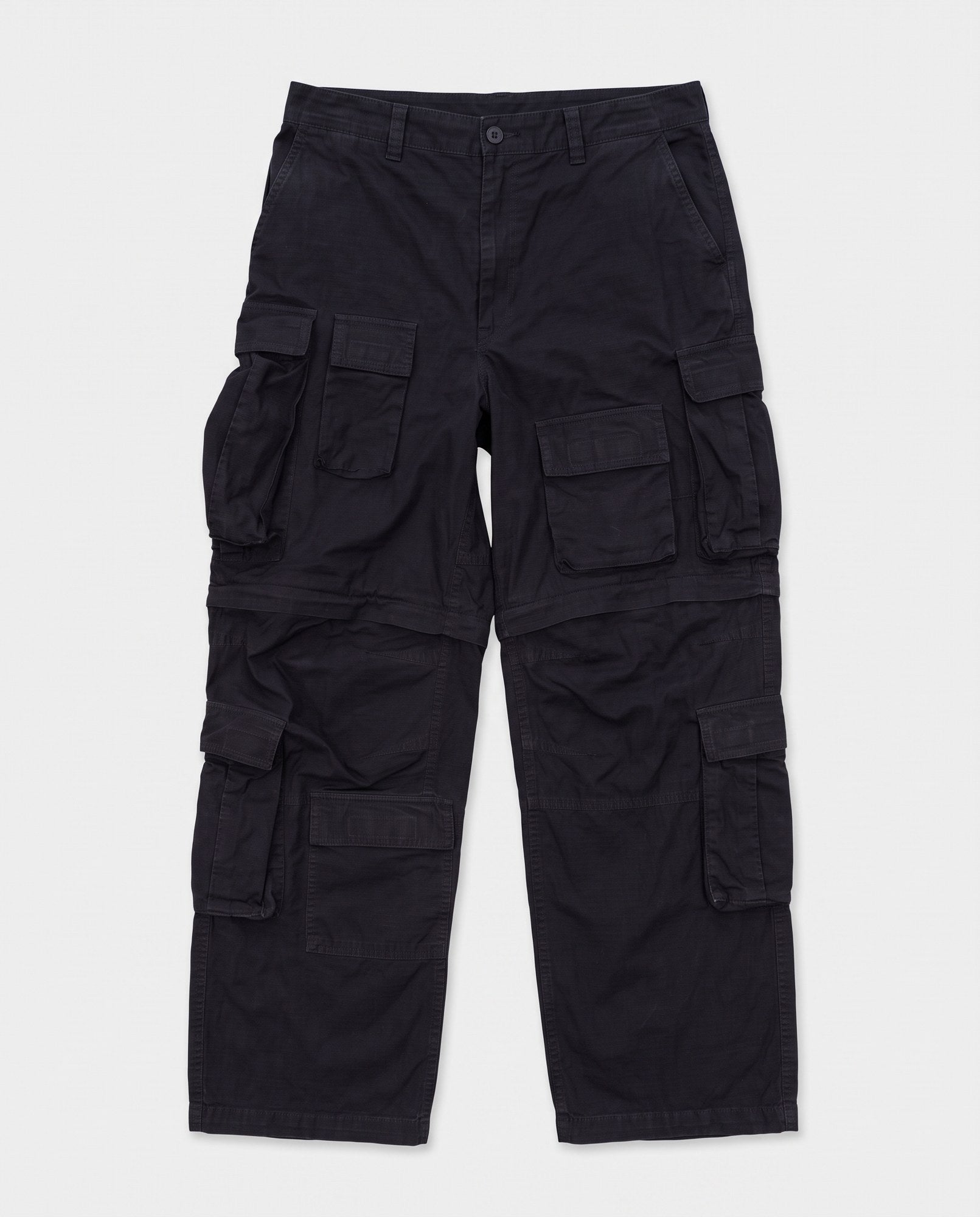 Balenciaga pantaloni cargo neri unisex vintage second hand, fronte