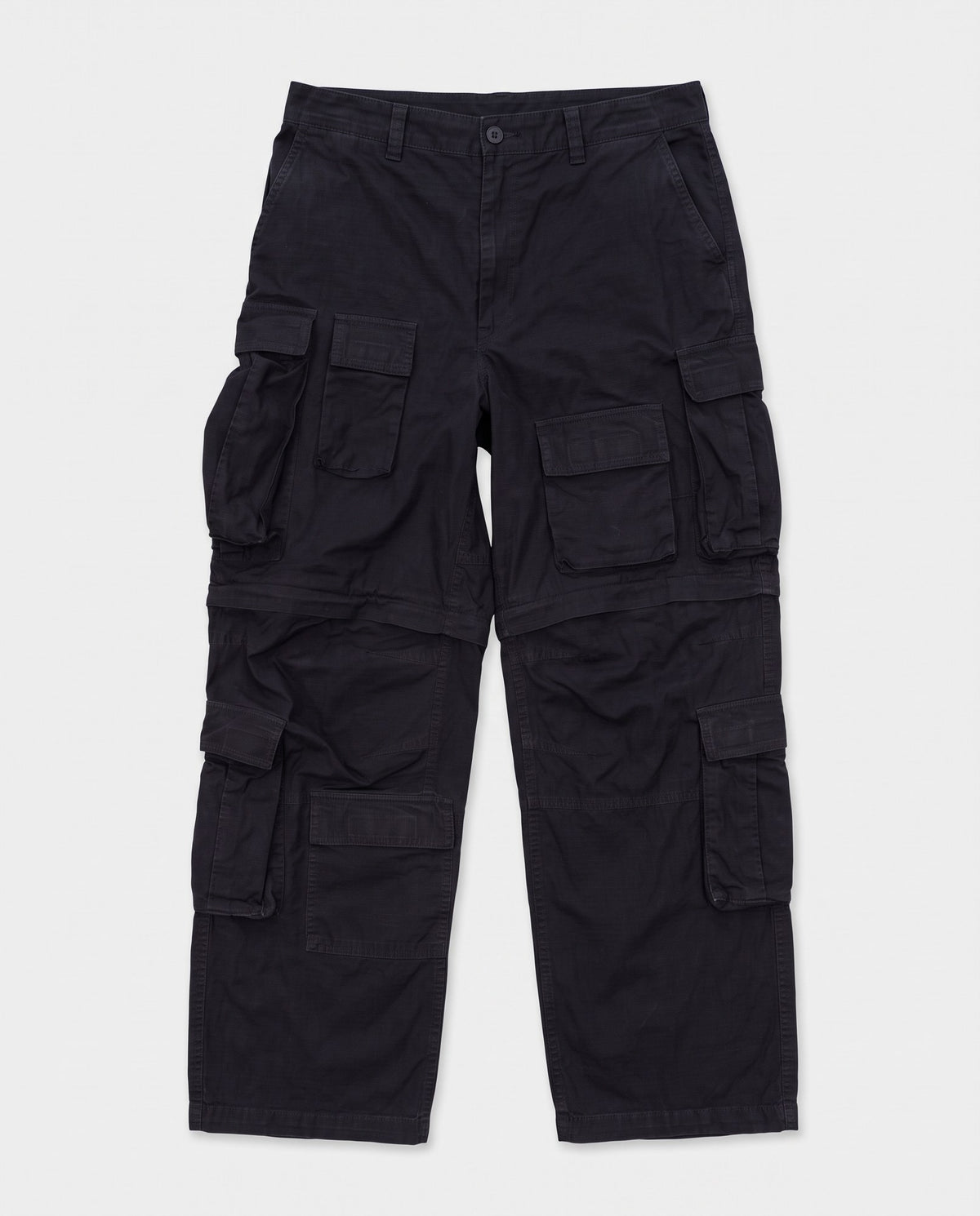 Balenciaga pantaloni cargo neri unisex vintage second hand, fronte