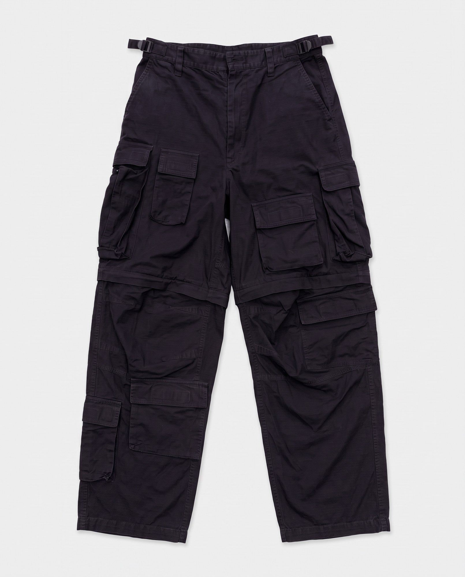 Balenciaga pantaloni cargo neri unisex, retro